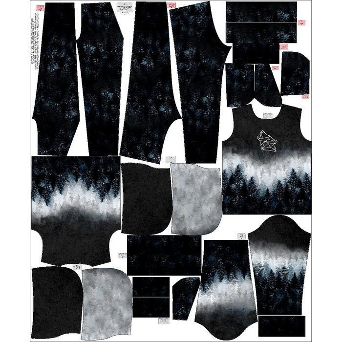 Children's tracksuit (OSLO) - FORREST OMBRE (WINTER IN THE MOUNTAIN) - sewing set (98/104)