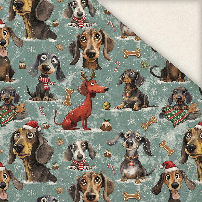 DOGS WZ. 3 / CHRISTMAS - Linen 100%