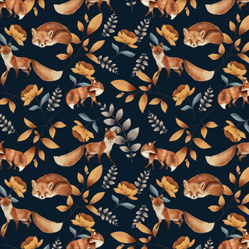 FOX TIME (INTO THE WOODS) - Baumwoll Webware