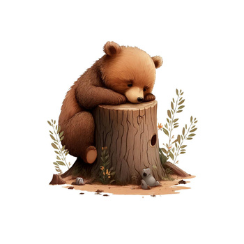 SLEEPING BEAR - panel (60cm x 50cm)