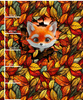 ANIMALS CRACKED wz.7 (FOX) - panel (60cm x 50cm) tkanina wodoodporna/ LIŚCIE / WITRAŻ WZ. 2 