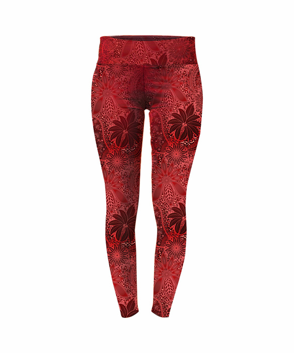 SPORTLEGGINGS - ROTE SPITZE - XXL