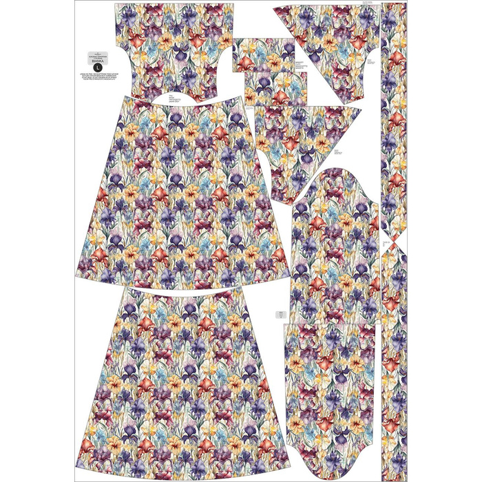 WRAP MIDI DRESS "BIANCA" S - FLOWERS pat.42 - sewing set