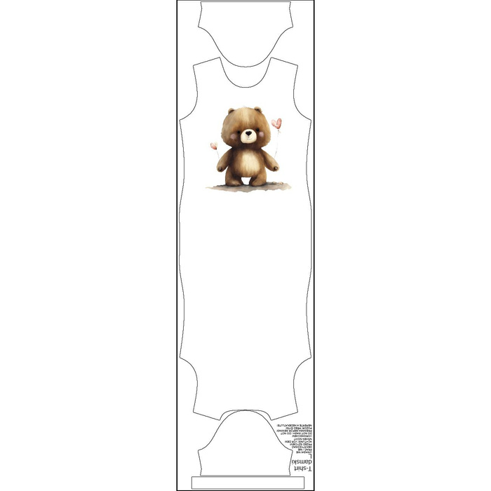 WOMEN’S T-SHIRT - VALENTINE'S DAY / BEAR - sewing set L