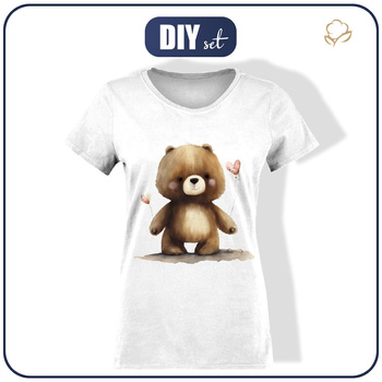 DAMEN T-SHIRT - VALENTINE'S DAY / BEAR - Nähset M