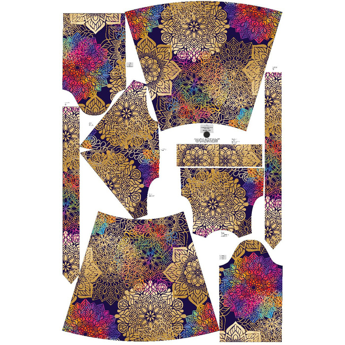 WRAP MIDI DRESS (BIANCA) - MANDALA pat. 2 - sewing set L