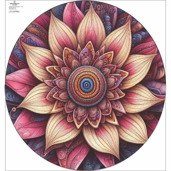 Big circle skirt panel - CREPE - PINK FLOWER