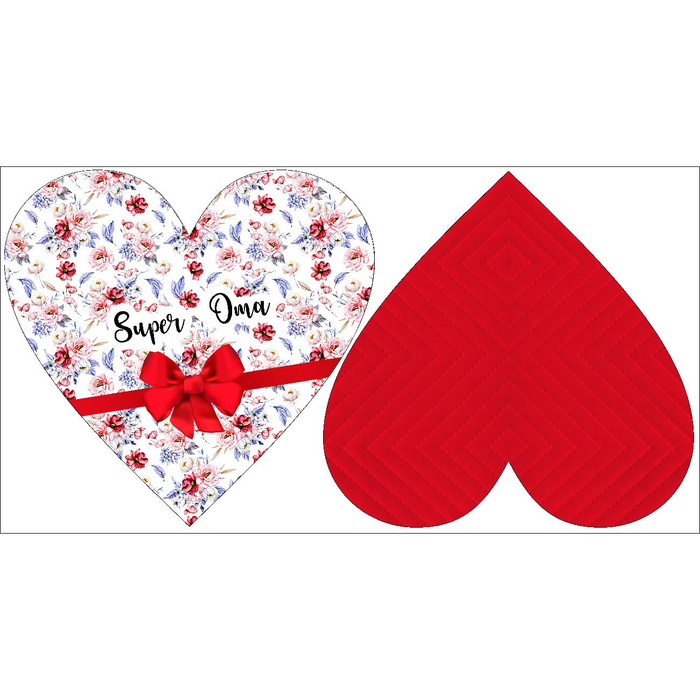 DECORATIVE PILLOW HEART - Super Oma / WATERCOLOR BOUQUET