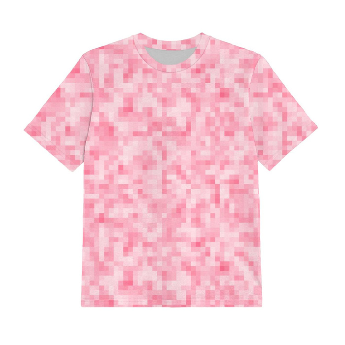 DĚTSKÉ TRIČKO - PIXELY Vz. 2 (růžová) - single jersey (128/134)
