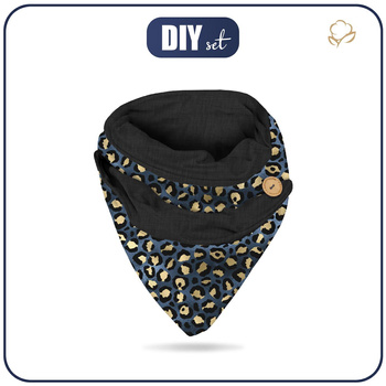 BUTTON SCARF - LEOPARD / SPOTS PAT. 2 - sewing set