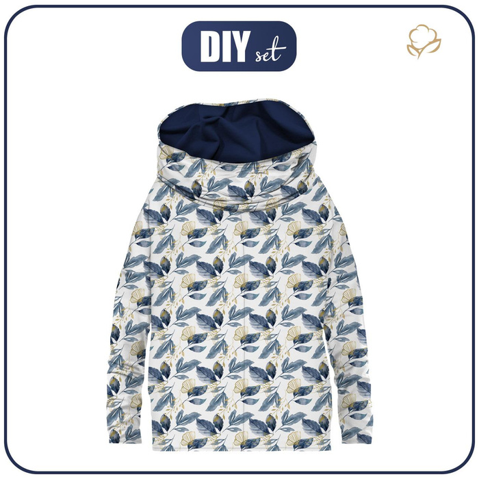 BLUZA DAMSKA (FURIA) NIETOPERZ Z KOMINEM - RETRO FLOWERS wz. 5 - dzianina pętelkowa XXL