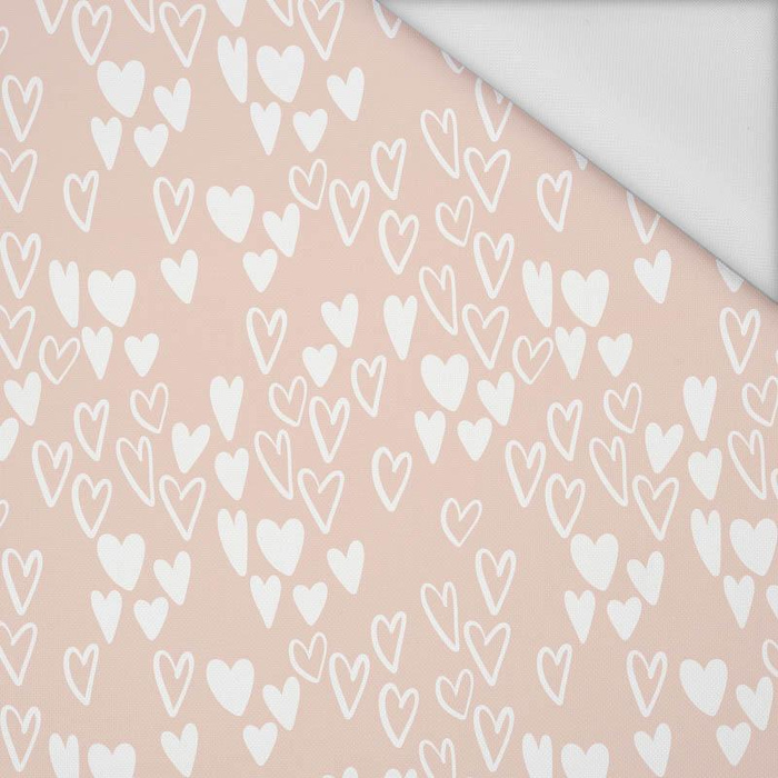 SERDUSZKA BĄBELKI / JASNY RÓŻ (BIRDS IN LOVE) - Waterproof woven fabric