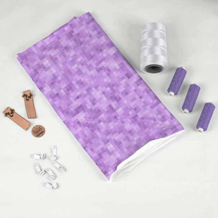 PIXELS pat. 2 / heather  - Waterproof woven fabric