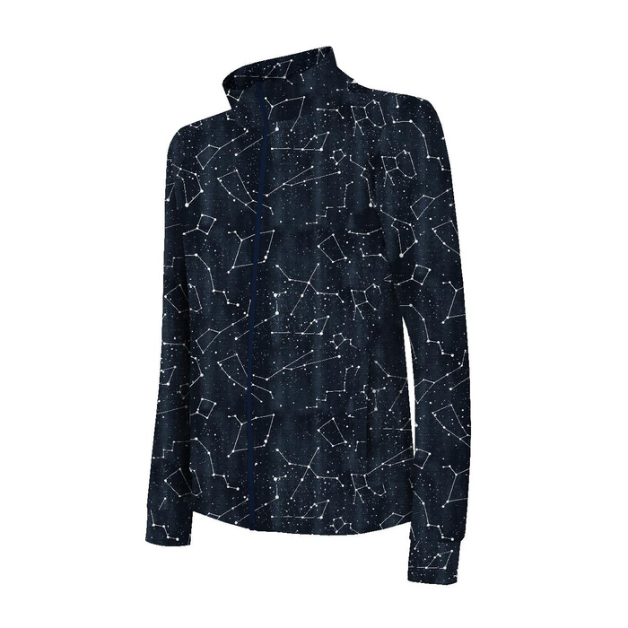 "MAX" CHILDREN'S TRAINING JACKET - CONSTELLATIONS pat. 2 (GALACTIC ANIMALS) / navy - Functional fabric (146/152)