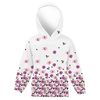 KID'S HOODIE "ALEX" (122/128) - FLOWERS AND CLOVER (IN THE MEADOW) - looped knit fabric