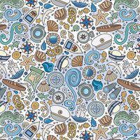 IN THE SEA / white - Cotton woven fabric