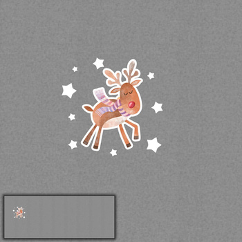 REINDEER  / STARS (CHRISTMAS REINDEERS) - PANORAMIC PANEL (60 x 155cm)