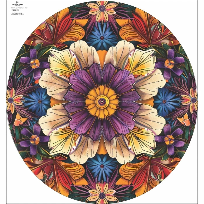 Panel na spódnicę z koła - COLORFUL FLOWERS wz. 4