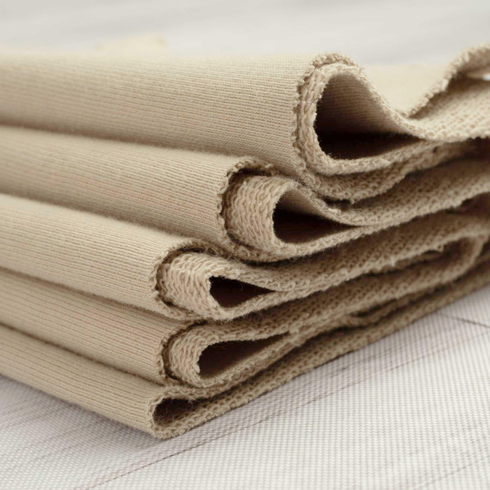 D-207 STROH BEIGE - Dicker Sommersweat 290g