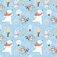 WINTERPARTY MS. 1 (WINTERSPIEL) / ACID WASH HELLBLAU  - Baumwoll Webware