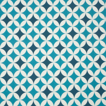 ROSETTEN ( hellblau )  / dunkelblau - Baumwoll Webware