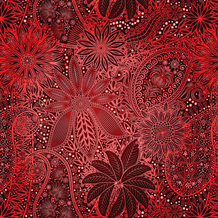 RED LACE - looped knit fabric with elastane ITY