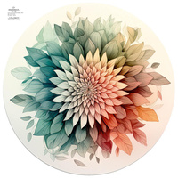 WATERCOLOR FLORAL PAT. 9 - circle skirt panel D