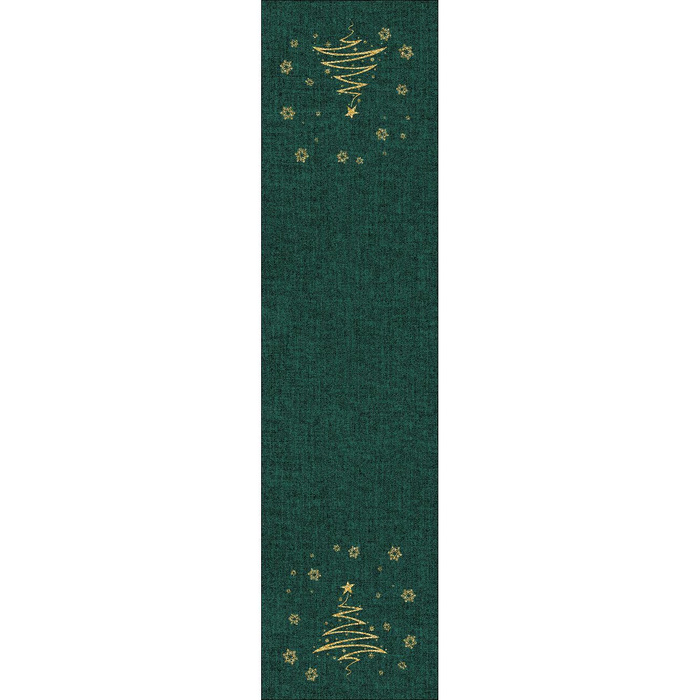 TABLE RUNNER PANEL - GOLD CHRISTMAS TREE - Woven Fabric for tablecloths