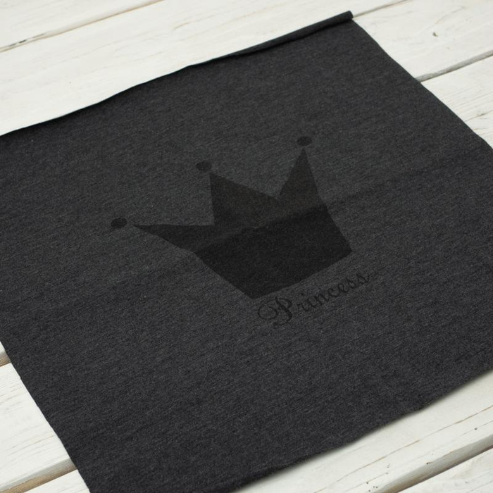 PRINCESS (schwarz) "S" / graphit - Paneel Single Jersey TE210