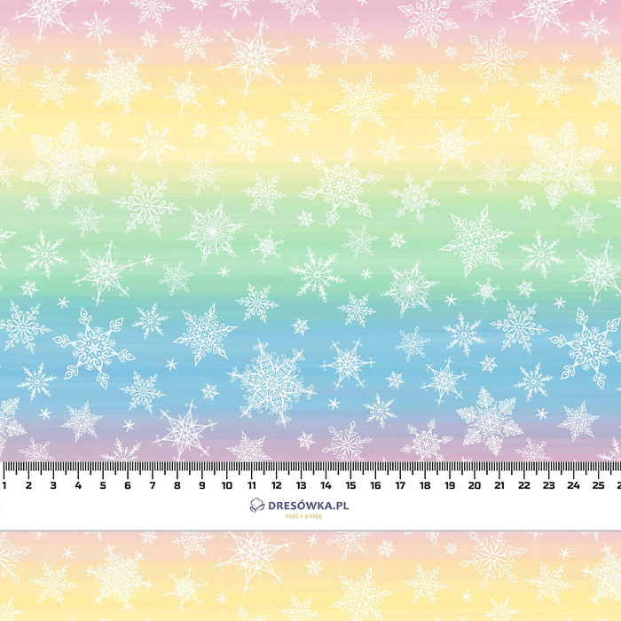 SNOWFLAKES PAT. 2 / RAINBOW STRIPES XL pat. 2  - Hydrophobic brushed knit