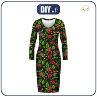 PENCIL DRESS (ALISA) - RED GARDEN (PARADISE GARDEN) - sewing set XXL