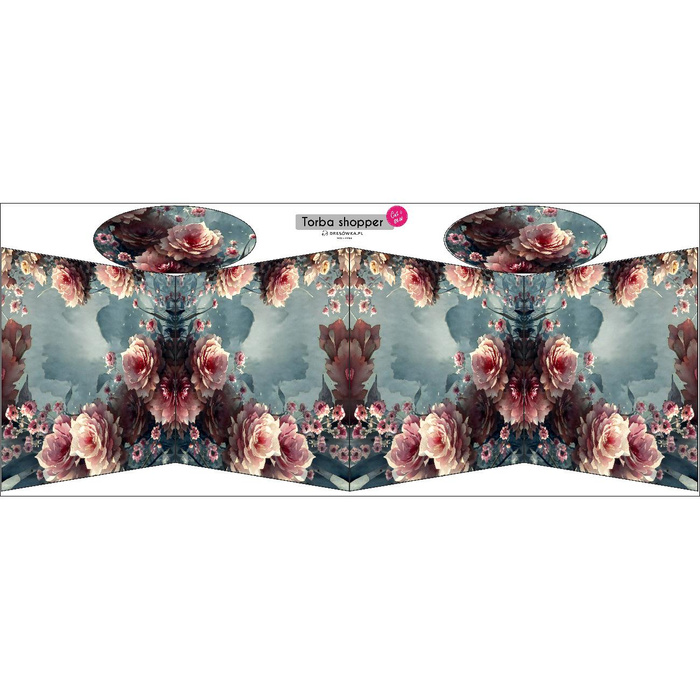 NÁKUPNÍ TAŠKA - VINTAGE FLOWERS VZ. 8 - Sada šití