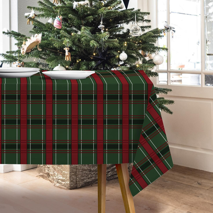 CHECK PAT.5 / green - Woven Fabric for tablecloths