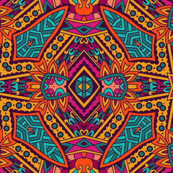 KOLOROWA MANDALA wz. 1 - Hydrofobowa dzianina drapana