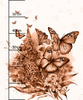 BEAUTIFUL BUTTERFLY WZ. 1 / peach fuzz - PANEL (60cm x 50cm) tkanina bawełniana