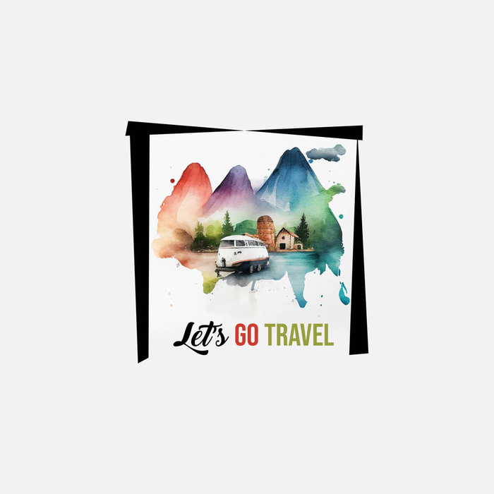 LET'S GO TRAVEL - Paneel (60cm x 50cm) Wasserabweisende Webware