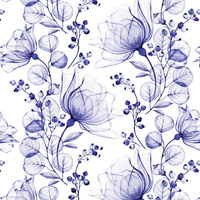 BLUMEN Ms. 4 (Very Peri) - Baumwoll Musselin