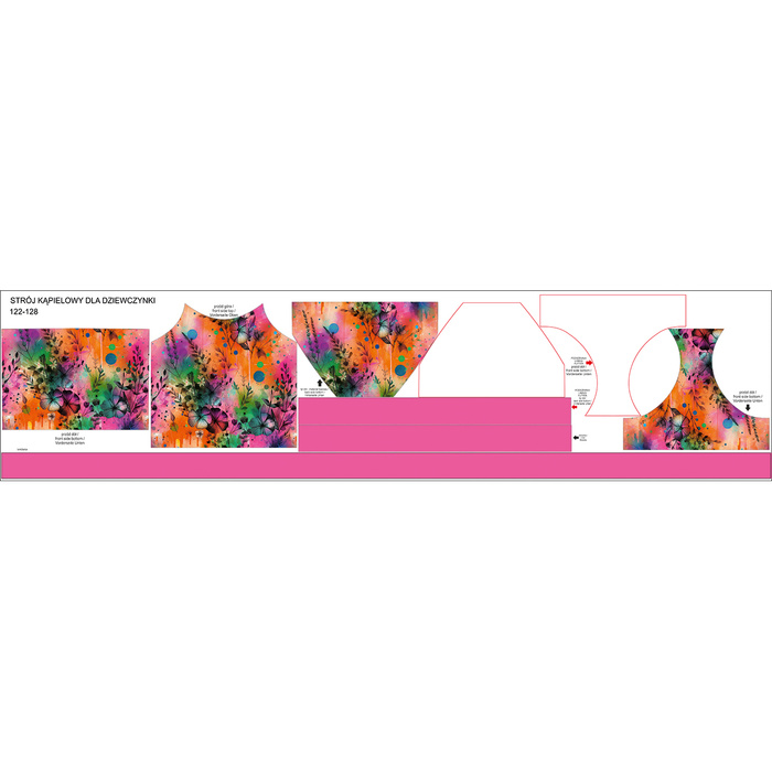 Girl's swimsuit (86-92) - FLORAL REVERIE WZ. 3 - sewing set