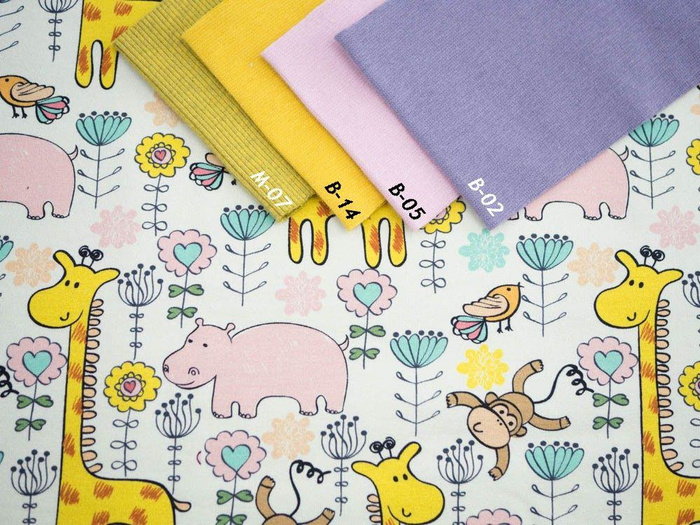 KOLOROWE SAFARI - single jersey z elastanem TE210