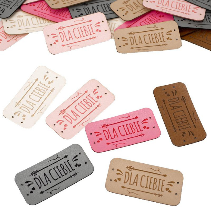 Label „DLA CIEBIE'' 2,5x5 cm – fuchsie