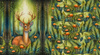 BOHO DEER - panel (60cm x 50cm) lycra 300g