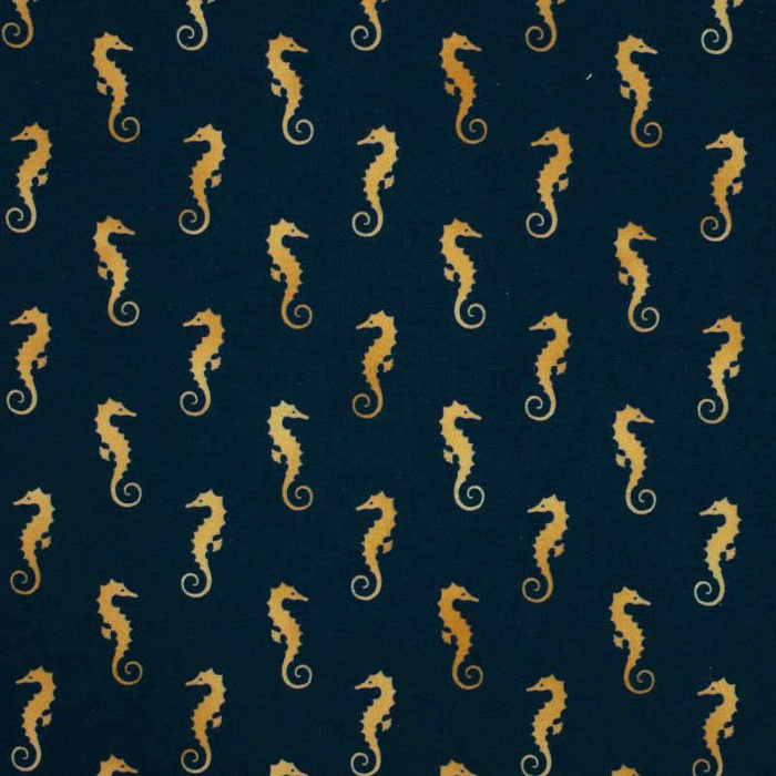 GOLDEN SEAHORSES (GOLDEN OCEAN)  - single jersey 