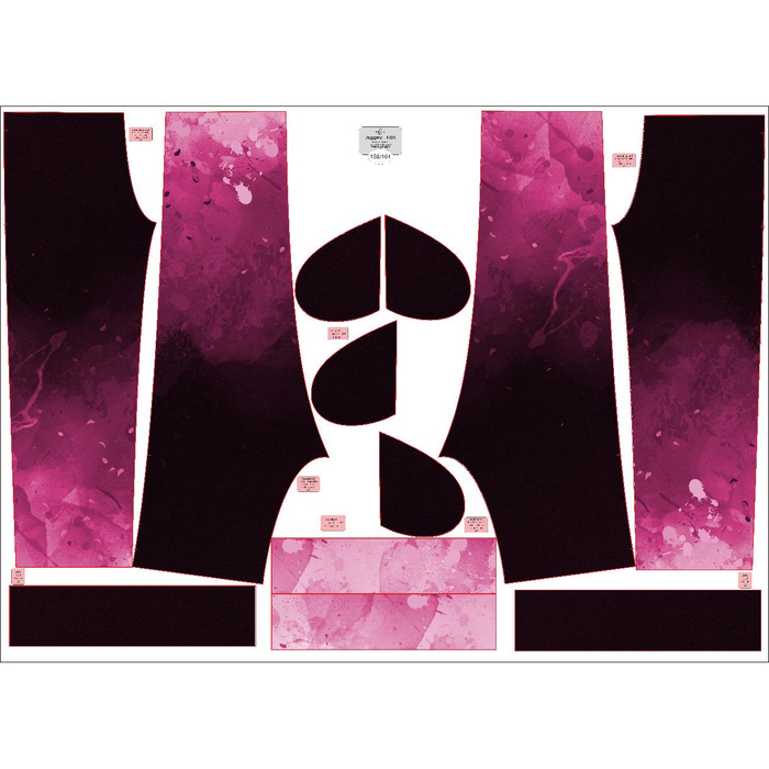 KID'S JOGGERS (ROBIN) - SPECKS (fuchsia) / black - sewing set (98/104)
