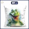 PODUSZKA 45X45 - WATERCOLOR CROCODILE - Panama 220g - zestaw do uszycia