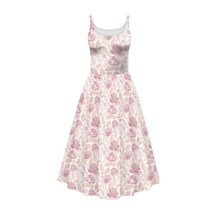 ŠATY "ISABELLE" - RŮŽOVÉ RŮŽE VZ. 4 - šicí souprava L