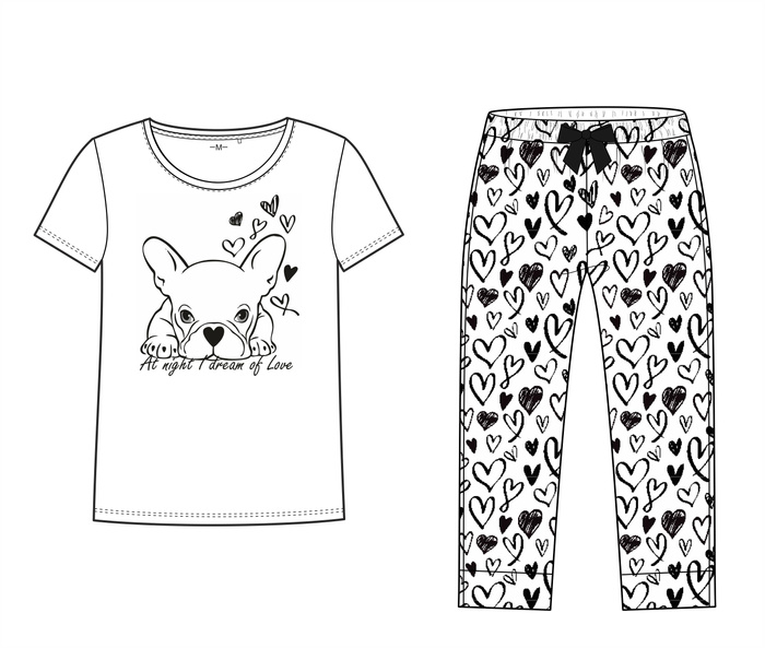 PAJAMAS-T-SHIRT - DOG / contour - M