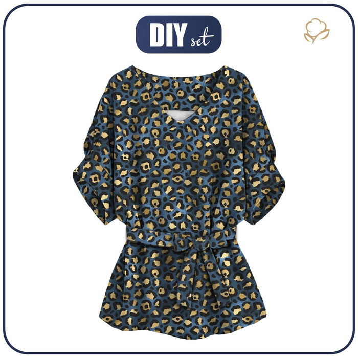 KIMONO BLOUSE - LEOPARD / SPOTS PAT. 3 - sewing set S-M