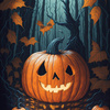 HALLOWEEN PUMPKIN - panel (60cm x 50cm) dzianina pętelkowa