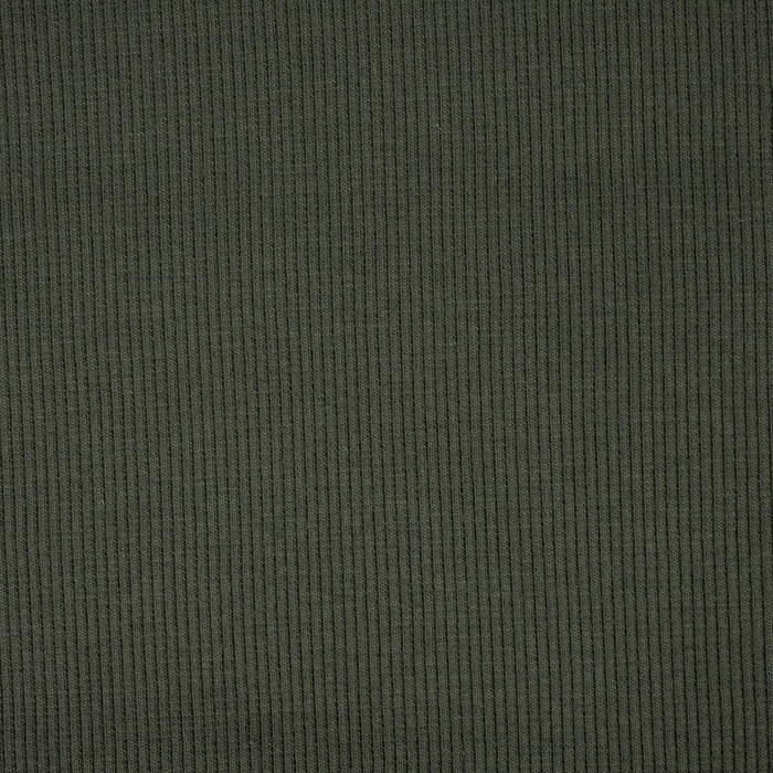 Rib Jersey fabric Unicolour - DARK OLIVE (D-50)