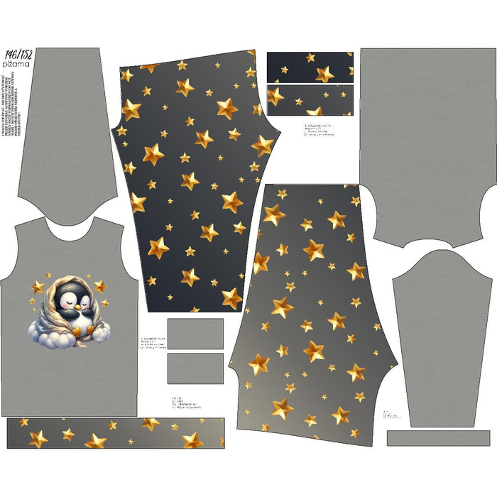 KINDERPYJAMAS "MIKI" - SLEEPING PENGUIN - Nähset (110/116)